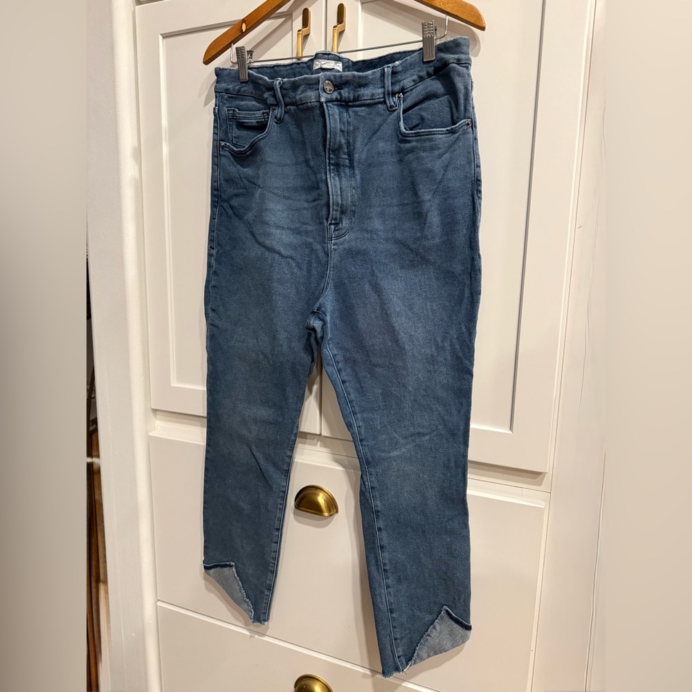 Good American size 20 Ankle Cropped Jeans w/ folded hem